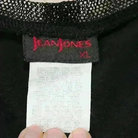VINTAGE Jean Jones Black Mesh Sleeves Punk Rock Emo Top Women Small - Picture 5 of 8